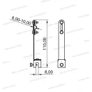 MGKNL-051A peremkapocs lemeztetőre 8-10mm köracélhoz tetővezetéktartó 11cm eltartással AiSi W018