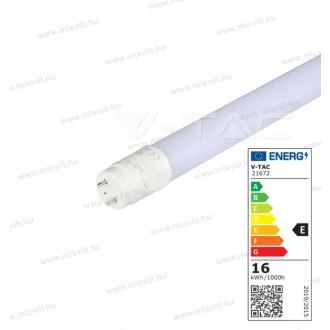   V-TAC SKU-21672 Led fénycső T8 16,5W 120cm 2250lm 4000K semleges fehér 160° Samsung chip 5 Év garanc
