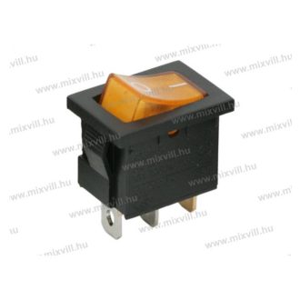   09019SA Billenő kapcsoló sárga világítással 0-1 állás 6A-250V Mini-3