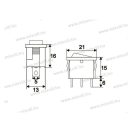 09019SA Billenő kapcsoló sárga világítással 0-1 állás 6A-250V Mini-3