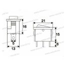 09019ZO Billenő kapcsoló zöld világítással 0-1 állás 6A-250V Mini-3