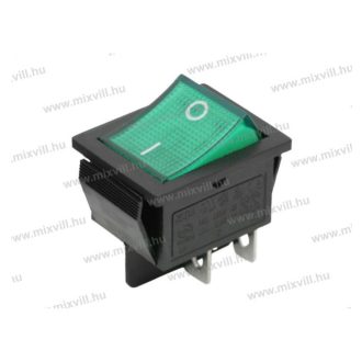 09029ZO Billenő kapcsoló zöld (0-1) 16A-250V