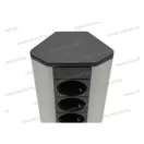 Sarokelosztó, 3 x 250V 16A, 2 x USB 2,1A, alumínium ház, 276 x 99,5 x 51,7 mm 20483