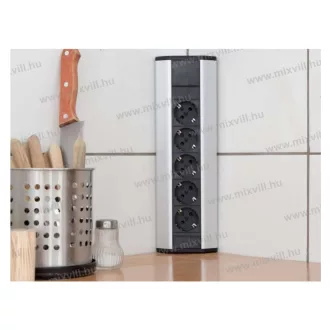   Sarokelosztó, 5 x 250V, 16A, alumínium ház, 320 x 99,5 x 51,7 mm 20482