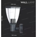 V-TAC SKU-8628 kültéri mennyezeti lámpa E27 foglalattal antracit színben IP44