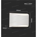 V-TAC SKU-8683 kültéri modern fali led lámpa 10W 800lm fehér IP54 4000K