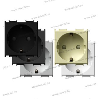   MODUL dugalj 2+F ezüst 16A 250V 2M biztonsági zsaluval VM10ES(17831)