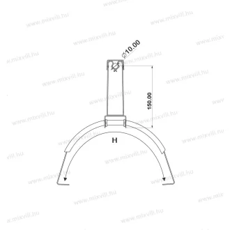   MGKNS-04 M/B (2345) 15cm eltartással rugós tetővezetéktartó 10mm köracélhoz, kúpcserépre 250-440mm