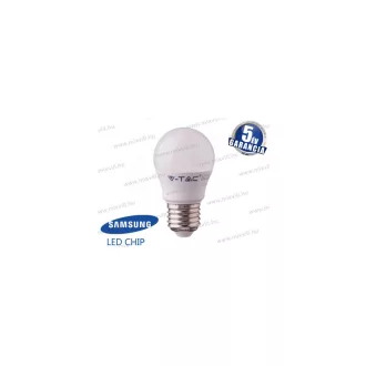   V-TAC SKU-866 LED lámpa E27 G45 kisgömb 7W 3000K 600lm 180° vil.szög Samsung Chip 5 Év Garancia A+
