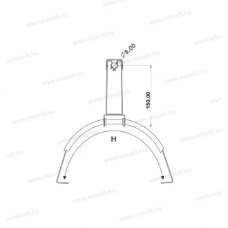   MGKNS-03M/B (2344) 15cm eltartással rugós tetővezetéktartó, 8mm köracél, kúpáscserép 250-440mm