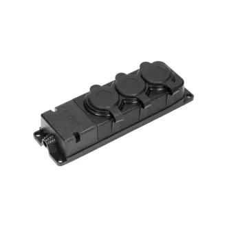   ORNO OR-AE-13166(GS)/321370 gumis hármas szerelhető hálózati elosztó csapfedeles Ip44