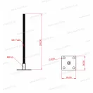 MGKNS-200 W111 80x80mm talpas univerzális villámvédelmi tartó M8 200mm magas