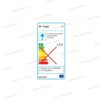   V-TAC SKU-712 kerek Led panel 12W beltéri 3000K 1000lm átmérő 170mm Samsung chip