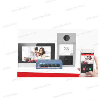   Hikvision DS-KIS604-S(B) egylakásos IP kártyás video-kaputelefon szett WiFi kültéri és beltéri + POE