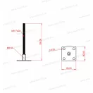 MGKNS-150 W110 80x80mm talpas univerzális villámvédelmi tartó M8 150mm magas