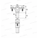 127.1.1 felfogórúd tartó Inox 16mm 6cm magas M8 menettel 12701105