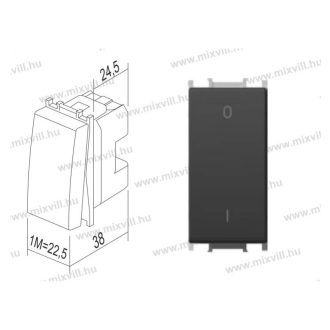   MODUL 102 kétpólusú kapcsoló 0-1 fekete 16A 250V 1MSM20SBNT03(15242)