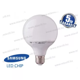   V-TAC SKU-225 LED lámpa E27 G120 globe 17W 3000K 1521lm 200° vil.szög Samsung chip 5 év garancia
