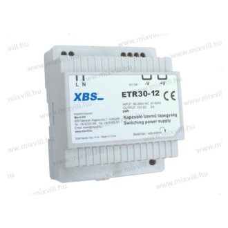 XBS ETR-30/12 Elektronikus transzformátor 24W 12V DC 2A.