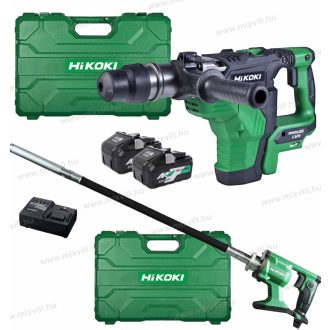   Hikoki 36V akkus gépcsomag fúrókalapács és beton vibrátor DH36DMA UV3628DA UC18YSL3 2db BSL36B18 töl
