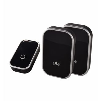   OMU system WB12V-1A2VB Vezeték nélküli csengő 1 adó 12V elem és 2 vevő 230V fekete