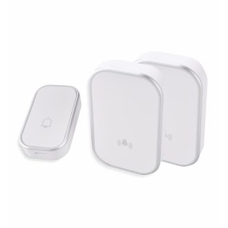   OMU system WB12V-1A2VW Vezeték nélküli csengő 1 adó 12V elem és 2 vevő 230V fehér