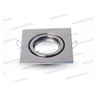   V-TAC SKU-3474 SPOT síkban beépíthető billenthető szögletes lámpa keret króm 74mm kivágás V-TAC