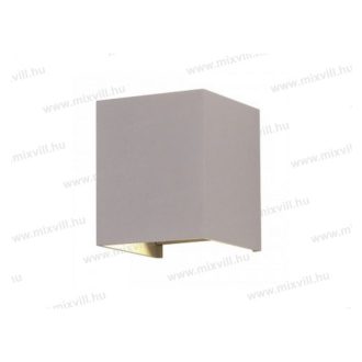   V-TAC SKU-7080 Kerti lámpatest oldalfali modern szürke kocka IP65 aluminium 6W 3000K 660lm