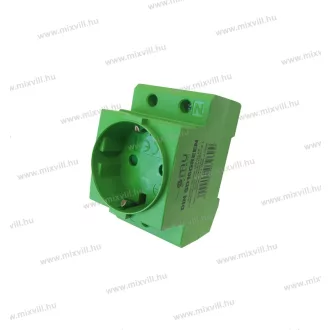   OMU DIN SD16GREEN DIN sínes dugalj 16A 2+F schucko, biztonsági zsaluval ZÖLD