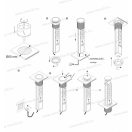 OMU system POP7 4G bútorba építhető süllyeszthető kihúzható rejtett elosztó 4x2+F schucko dugalj ezü