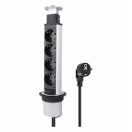 OMU system POP7 4G bútorba építhető süllyeszthető kihúzható rejtett elosztó 4x2+F schucko dugalj ezü