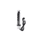 OMU system POP7 3G2U bútorba építhető, kihúzható rejtett elosztó, 3x2+F schucko ezüst 2xUSB 220-240V