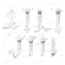 OMU system POP7 3F bútorba építhető, kihúzható rejtett elosztó, 3x2+F francia szabvány ezüst 220-240