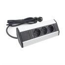 OMU system COR6 3G sarokelosztó 3x2+F schucko, ezüst, 250VAC 16A, 1,8m kábel