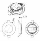 MPLCCT5WK Beépíthető kerek LED panel 5W 500lm PC állítható színhőmérséklet CCT IP20 2 év garancia