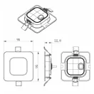 MPLCCT5WS Beépíthető szögletes LED panel 5W 500lm PC állítható színhőmérséklet CCT IP20 2 év garanci