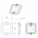 MPLCCT12WS Beépíthető szögletes LED panel 12W 1200lm PC állítható színhőmérséklet CCT IP20 2 év gara