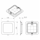 MPLCCT18WS Beépíthető szögletes LED panel 18W 1800lm PC állítható színhőmérséklet CCT IP20 2 év gara