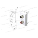 MODUL audio aljzat ezüst 2xRCA KM22ES(17841)