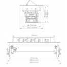 OMU system MSD8 3G2U rejtett elosztó 3x2+F schucko+ USB A+C 2,4A inox, 220-240VAC 16A, 1,8m kábel