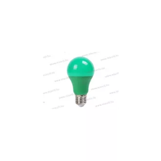   V-TAC SKU-7343 színes zöld LED izzó lámpa E27 gömb A60 9W 806lm 200° világítási szög