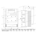 Pronutec BTHC NH-1 S 250A Vízszintes szakaszoló biztosító aljzat sínre szerelhető