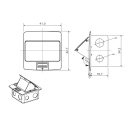 OMU system PD-KM45-3M-SS padlódoboz 3 modul KM45 modulokhoz rozsdamentes acél soft pop-up tetővel re