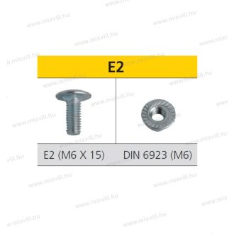   CELO Apolo 9E2 tálcacsavar M6x15mm alátétes M6 anyával 250db/cs