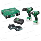Hikoki KC12DA-DV Akkus fúró-csavarozó csomag DV12DA+WH12DA 2db 2,5Ah akku+töltő