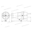 OMU system MXG-19 unishucko gumidugvilla max. beköthető vezeték:3x2,5mm2 IP44 250V 16A (404002)