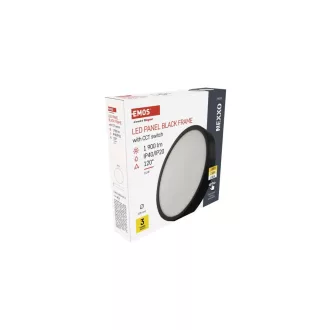   Emos ZM5343 LED mennyezeti lámpa kerek 21W IP20 1900lm CCT fekete IP20 3 év garancia