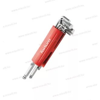   Fortum 4710100 imbuszkulcs készlet hosszú, gömbfej, 9db, 1,5-10mm, S2: 1,5-2-2,5-3-4-5-6-8-10, műany