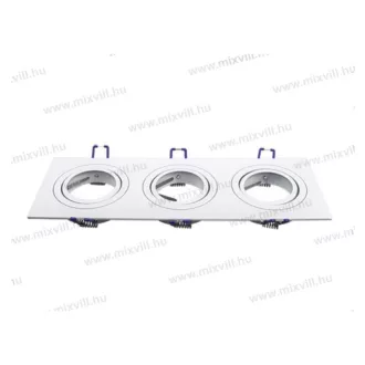   V-TAC SKU-3609 szögletes, hármas beépíthető keret spot lámpákhoz, sikban billenhető nyílások V-TAC