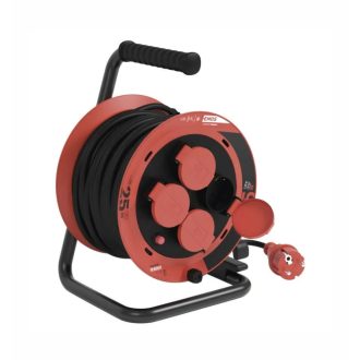   25m dobos hosszabbító gumi kábellel 25m 3x1mm2 4x2+F IP44 P082251 Emos